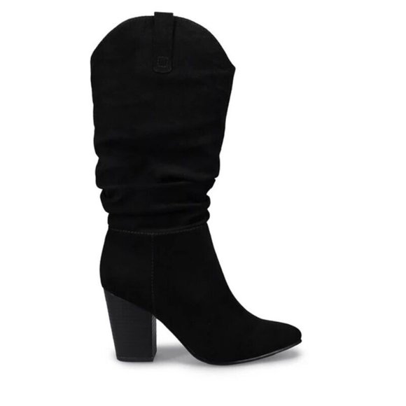 Ladies Black Suede Western Boots Size 9 - Picture 1 of 1